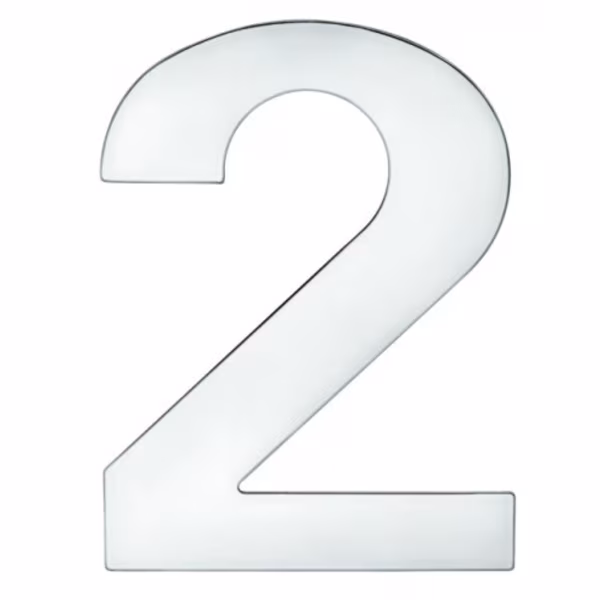150mm Letters & Numerals Polished Stainless Steel