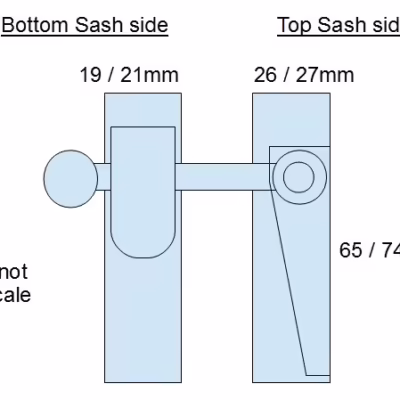 Georgian Quadrant Arm Sash Fastener - Large - Image 4