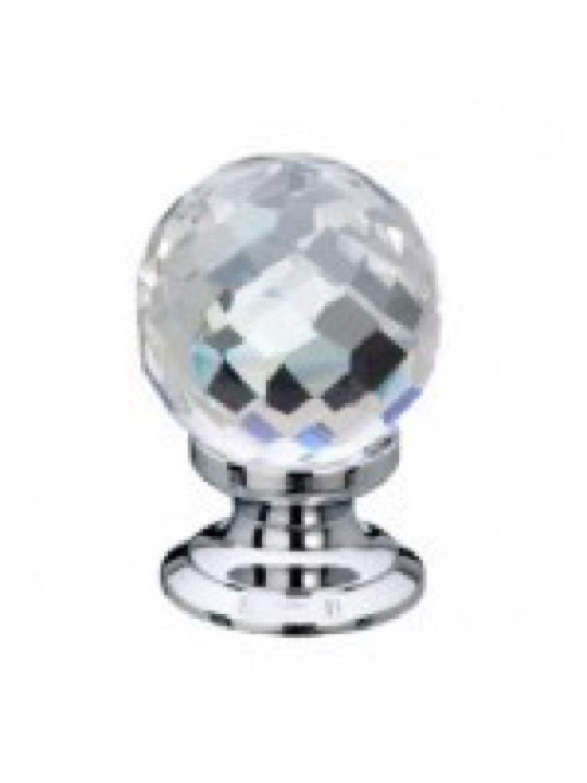 Faceted Glass Cupboard Knob 25mm