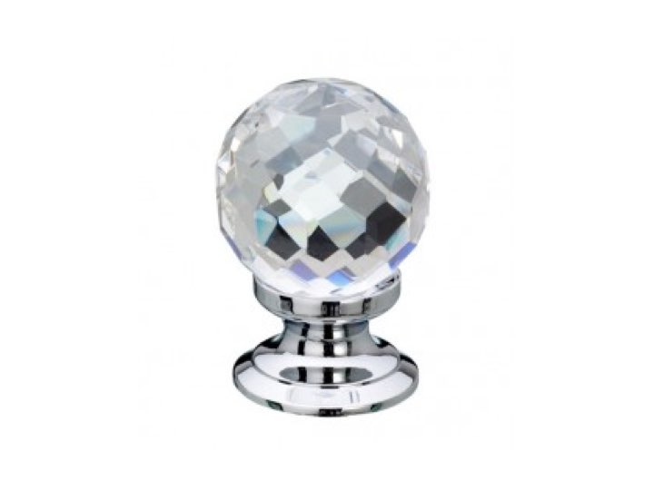 Faceted Glass Cupboard Knob 25mm