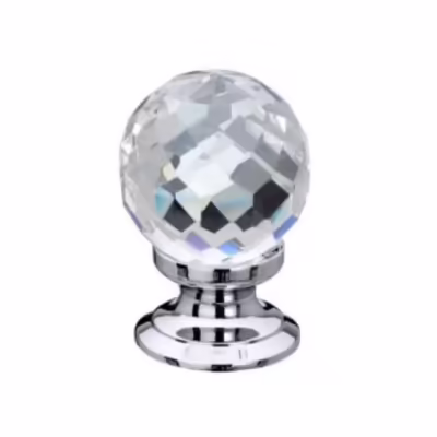 Faceted Glass Cupboard Knob 30mm