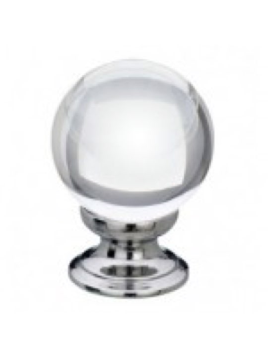 Clear Glass Cupboard Knob 25mm