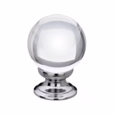 Clear Glass Cupboard Knob 25mm