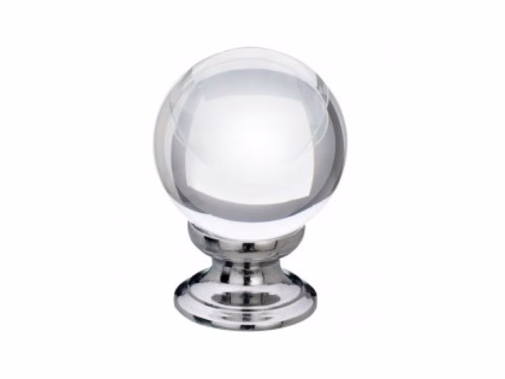 Clear Glass Cupboard Knob 30mm