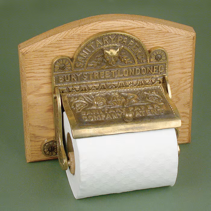 Sanitary Paper Co Holder - Aged Brass