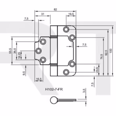 H102-7 Hi-Load Three Knuckle Flush Hinge