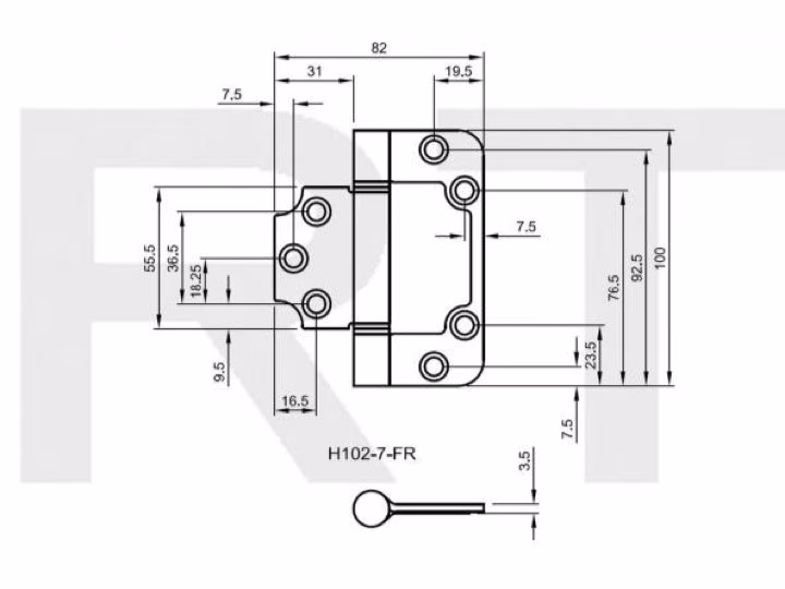 H102-7 Hi-Load Three Knuckle Flush Hinge