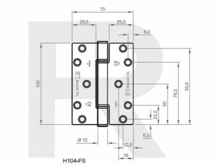 H104 Hi-Load Three Knuckle Butt Hinge