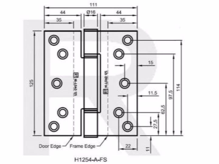 H1254-A Hi-Load Three Knuckle Projection Hinge