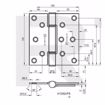 H1254-2 Hi-Load Three Knuckle Conductor Hinge