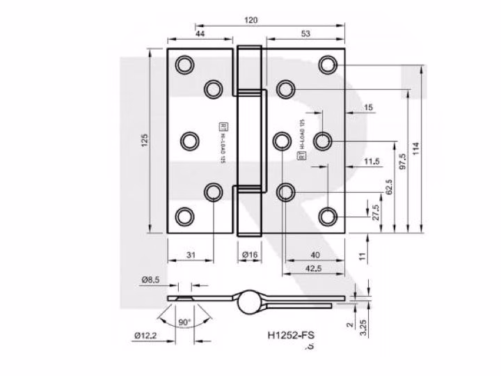 H1254-2 Hi-Load Three Knuckle Conductor Hinge