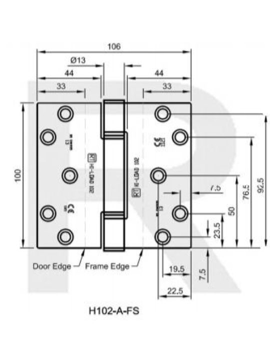 H102-A Hi-Load Three Knuckle Projection Hinge