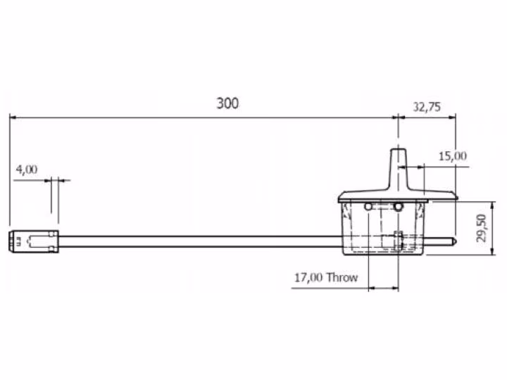 Anza Recessed Door Bolt Fire Rated - 300mm