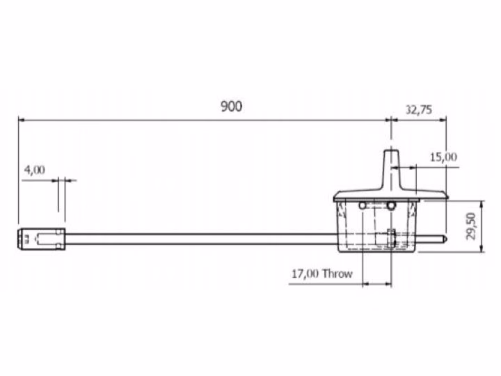 Anza Recessed Door Bolt Fire Rated - 900mm