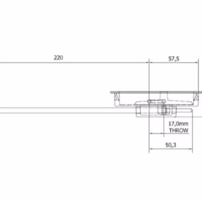 Anza Flush Mounted Door Bolt Fire Rated - 220mm