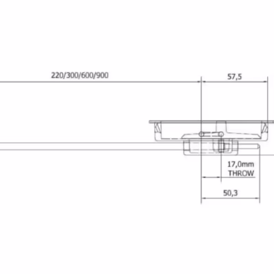 Anza Flush Mounted Door Bolt Fire Rated - 600mm
