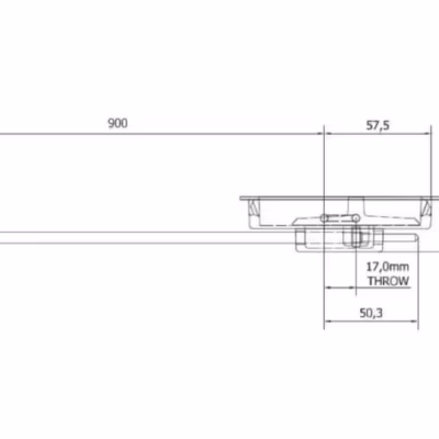 Anza Flush Mounted Door Bolt Fire Rated - 900mm