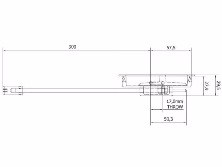Anza Flush Mounted Door Bolt Fire Rated - 900mm