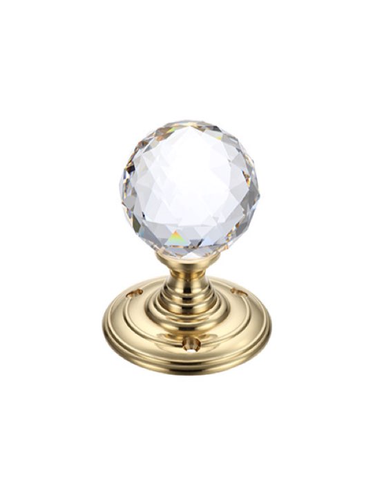 Facetted Glass Ball Mortice Knob 55mm