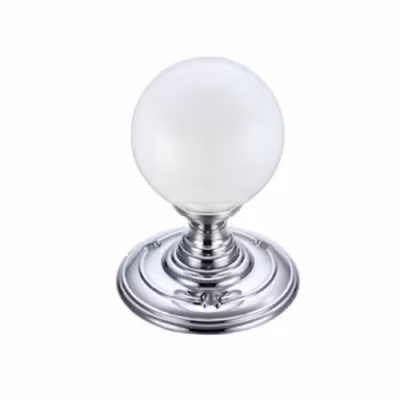 Frosted Glass Ball Metal Knob 55mm