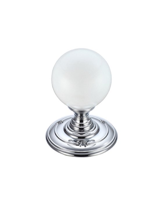 Frosted Glass Ball Metal Knob 55mm