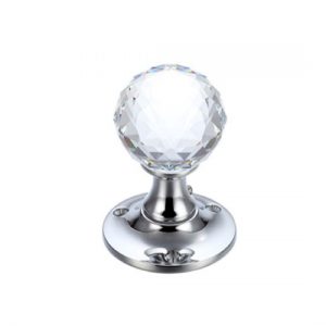 Facetted Glass Ball Mortice Knob 50mm