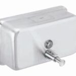 Horizontal liquid soap dispenser
