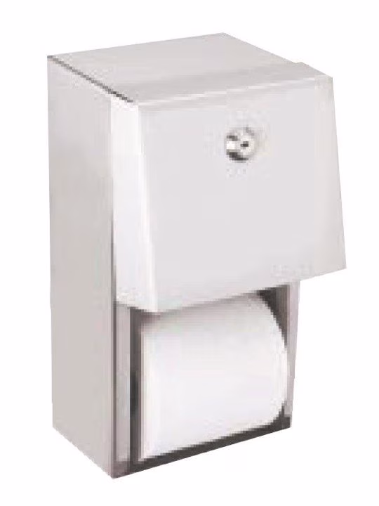 Surface mounting twin toilet roll dispenser