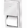 Recessed mounting twin toilet roll dispenser