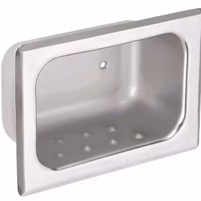 Heavy duty recessed soap dish