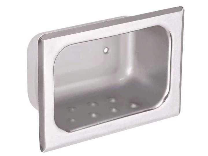 Heavy duty recessed soap dish