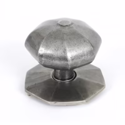Octagonal Centre Door Knob - Pewter