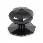 Octagonal Centre Door Knob - Black
