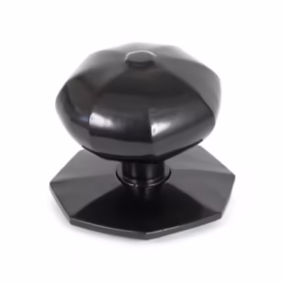 Octagonal Centre Door Knob - Black