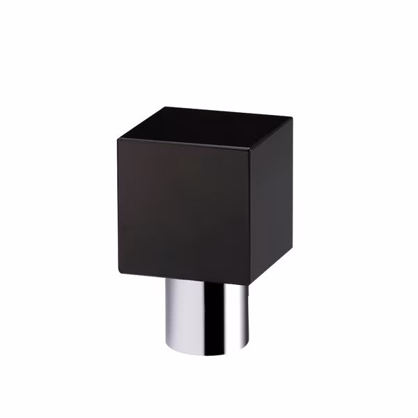 Black Glass Cube Knobs 25mm