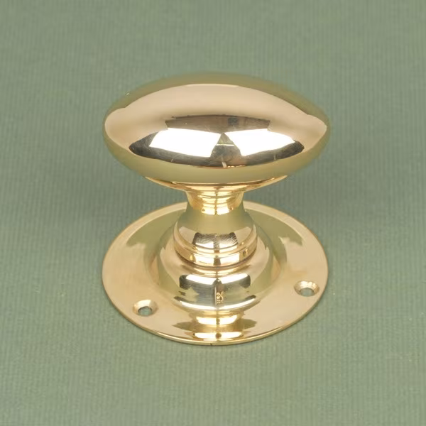 Oval Door Knob Polished Brass