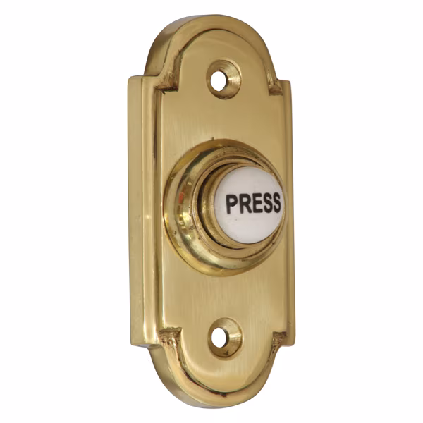 76mm Polished Brass Stepped Bell Push