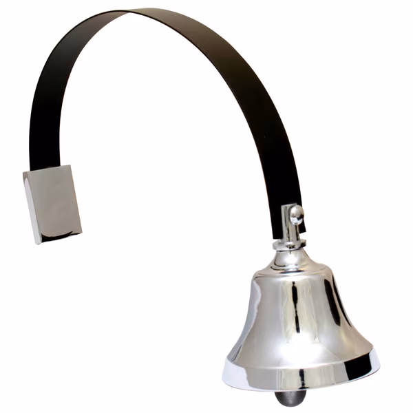 Polished Chrome Shop Bell On Black Spring