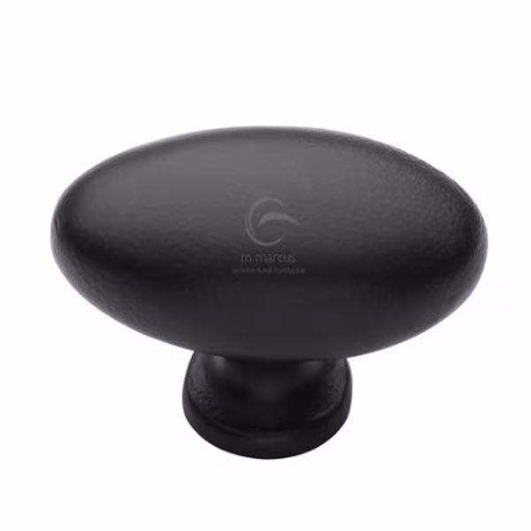 Matt Black Iron Oval Cabinet Knob