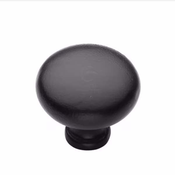 Matt Black Iron Round Cabinet Knob