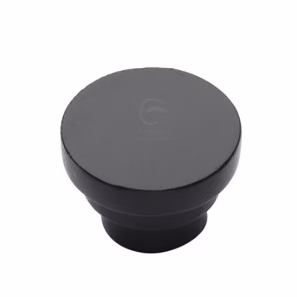 Matt Black Iron Round Stepped Cabinet Knob