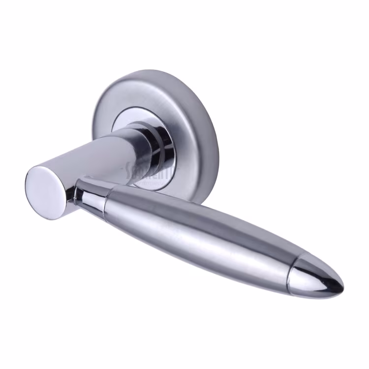 Fluo Door Handle on Round Rose