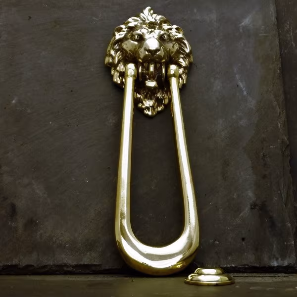 Brass Lion Head Door Knocker