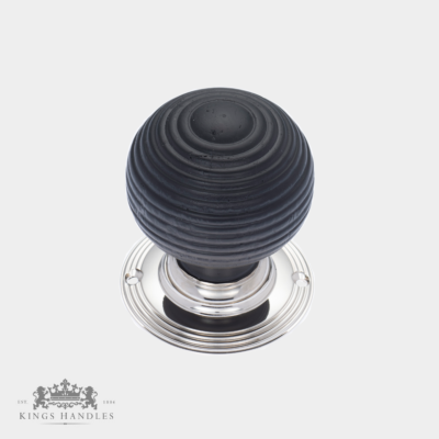 Ebonised Beehive Mk.1 Door Knob with Nickel Backplate (N EB1)