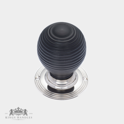 Ebonised Beehive Mk.2 Door Knob with Nickel Backplate (N EB2)