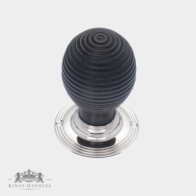 Ebonised Beehive Mk.4 Door Knob with Nickel Backplate (N EB4)