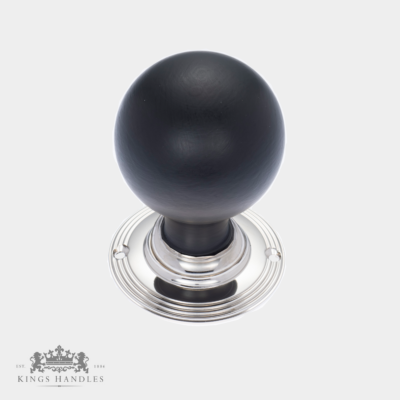 Ebonised Cromwell Door Knob with Nickel Backplate (N ECR)