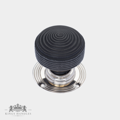 Ebonised Edwardian Door Knob with Nickel Backplate (N EED) - Image 1