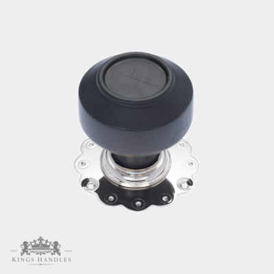 Ebonised Savoy Door Knob with Nickel Backplate (N ESA)