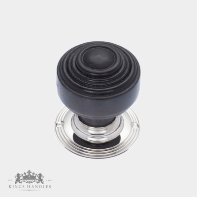 Ebonised St Pauls Door Knob with Nickel Backplate (N ESP)